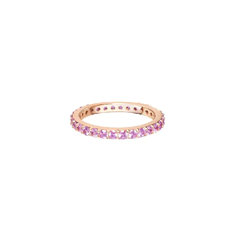 Pink Sapphire Pave Stack Band