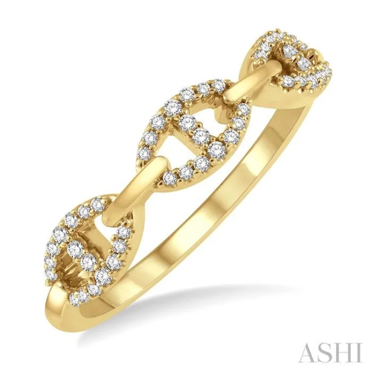 1/5 Ctw Mariner Link Round Cut Diamond Band in 14K Yellow Gold