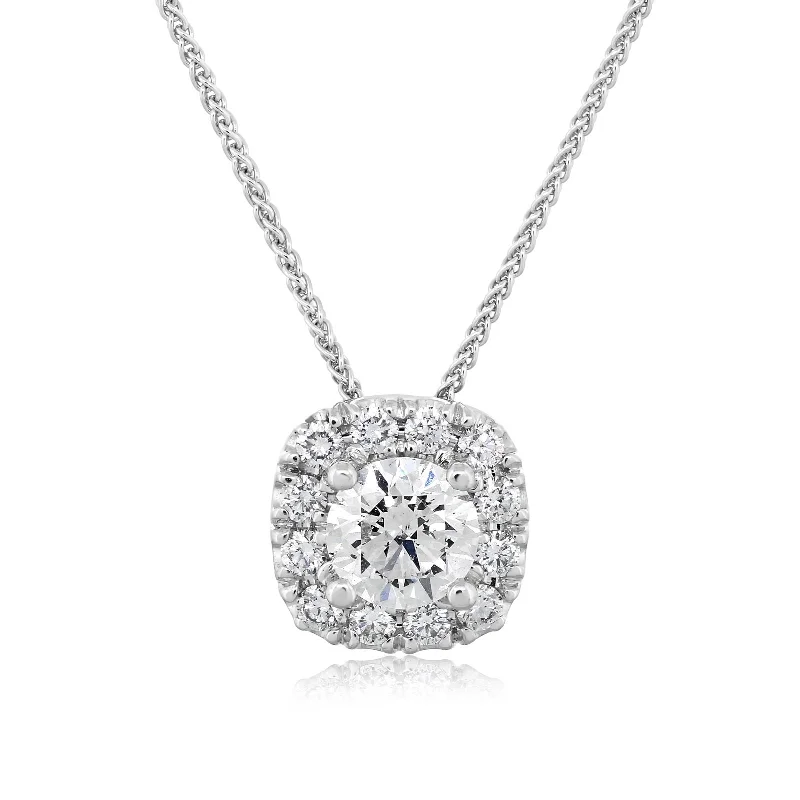 1/2 Carat Diamond Halo Pendant