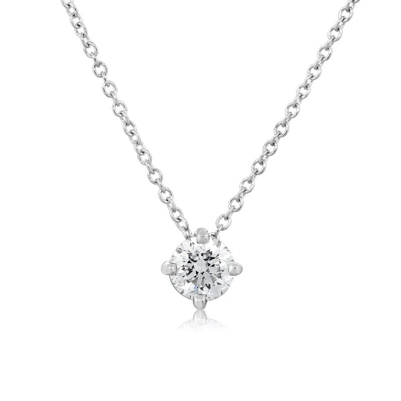 1/2 Carat Diamond Solitaire Pendant Necklace