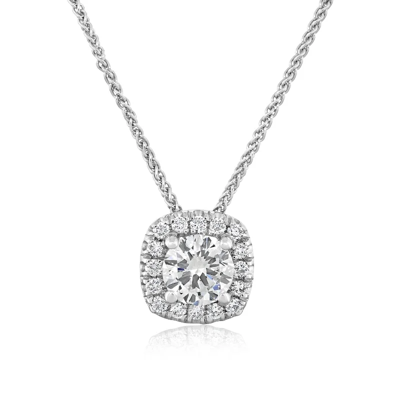 1/3 Carat Diamond Halo Necklace