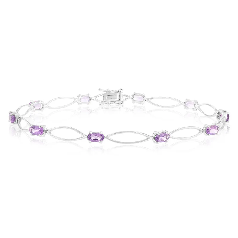 10Amethyst Bracelet in Sterling Silver