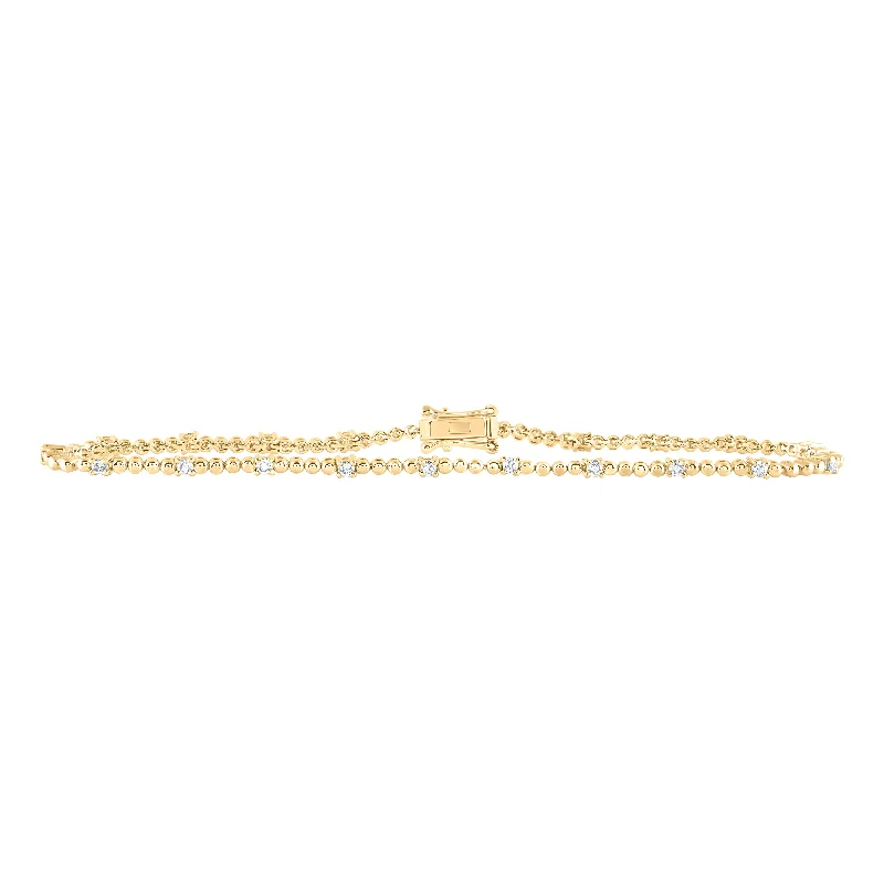 10kt Yellow Gold Womens Round Diamond Fashion Bracelet 1/2 Cttw