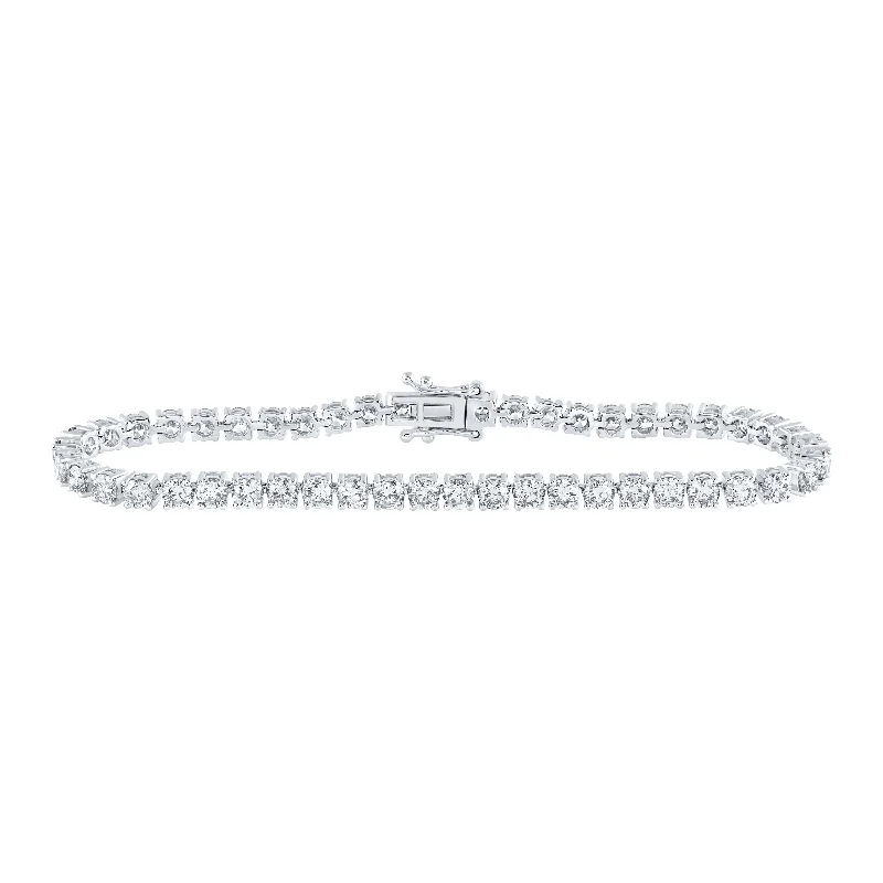 14kt White Gold Womens Round Diamond Fashion Bracelet 7 Cttw