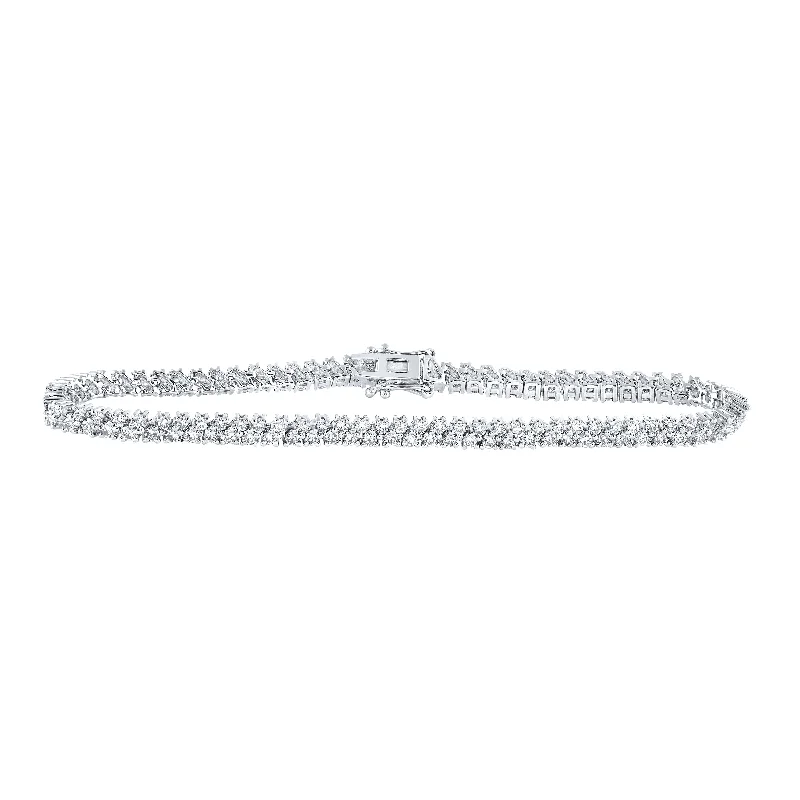 14kt White Gold Womens Round Diamond Tennis Bracelet 2-7/8 Cttw