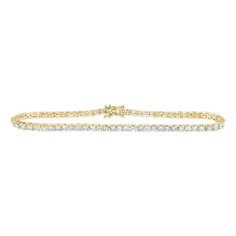 14kt Yellow Gold Womens Round Diamond Fashion Bracelet 4 Cttw