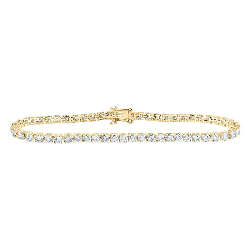 14kt Yellow Gold Womens Round Diamond Fashion Bracelet 6 Cttw