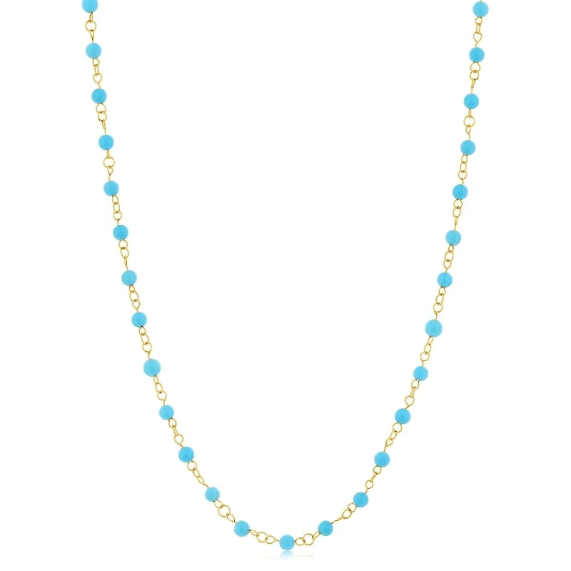 3mm Turquoise Station Bead Necklace