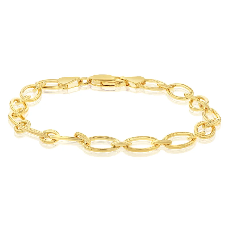 9ct Yellow Gold Silverfilled 120 Gauge 19cm Bracelet