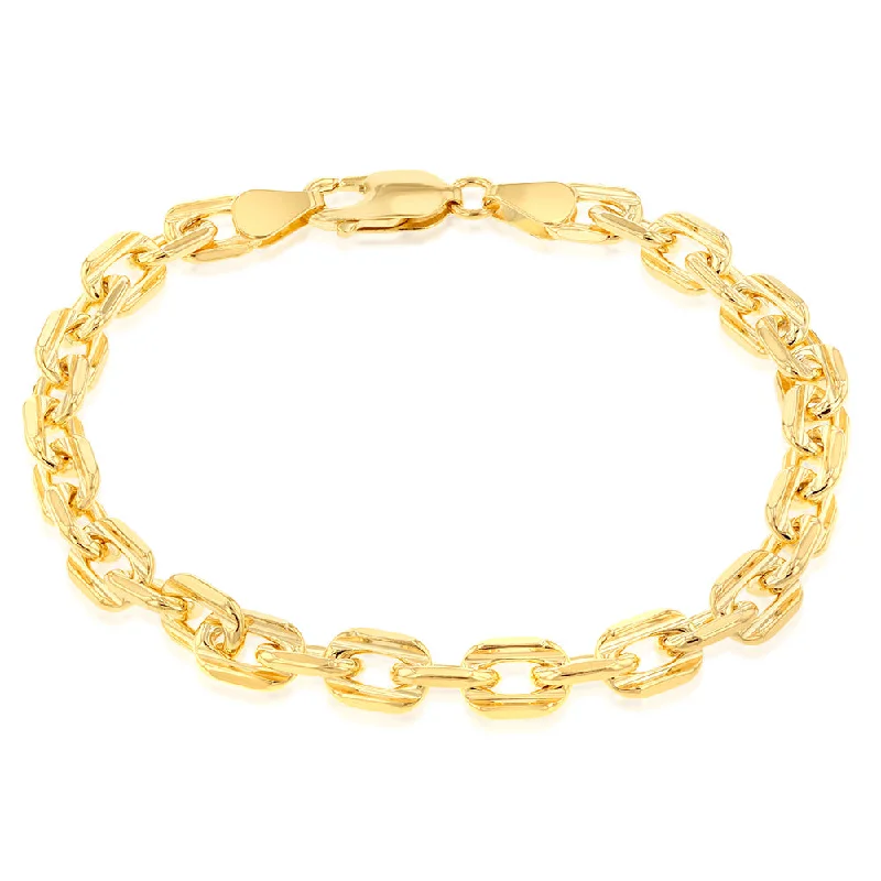 9ct Yellow Gold Silverfilled 160 Gauge Fancy 19cm Bracelet