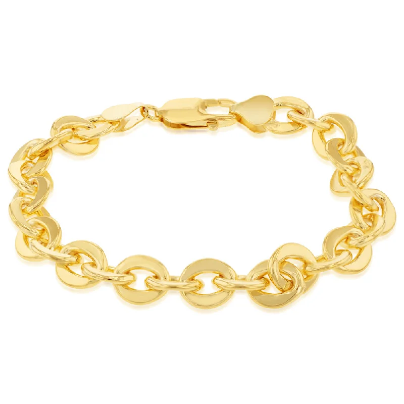 9ct Yellow Gold Silverfilled 200Gauge 19cm Bracelet