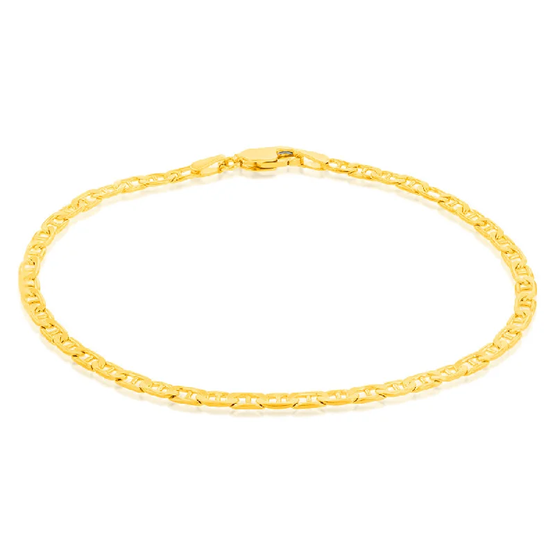 9ct Yellow Gold Silverfilled Anchor 80 Gauge 19cm Bracelet