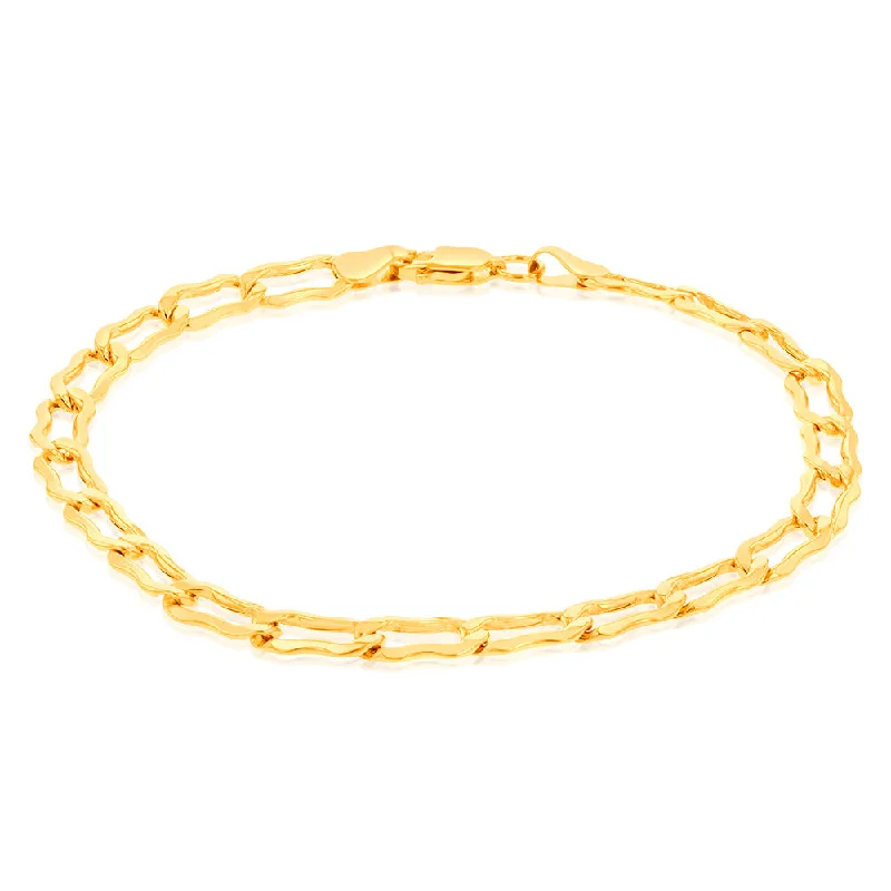 9ct Yellow Gold Silverfilled Fancy 19cm Bracelet