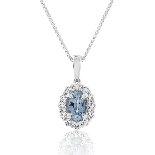 Aquamarine & Diamond Necklace