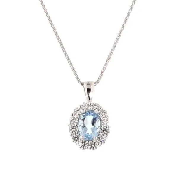 Aquamarine & Diamond Pendant