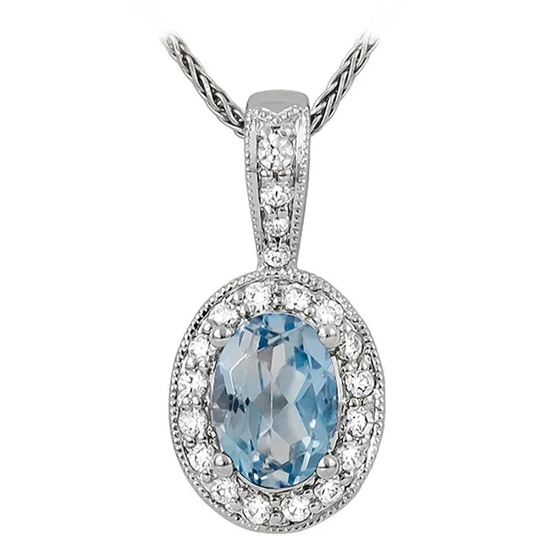 Aquamarine & Diamond Pendant