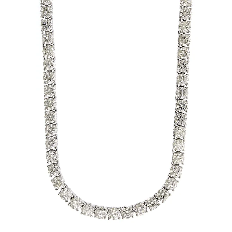 18K White Gold Diamond Tennis Necklace