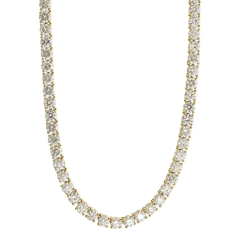 18K Yellow Gold Diamond Tennis Necklace