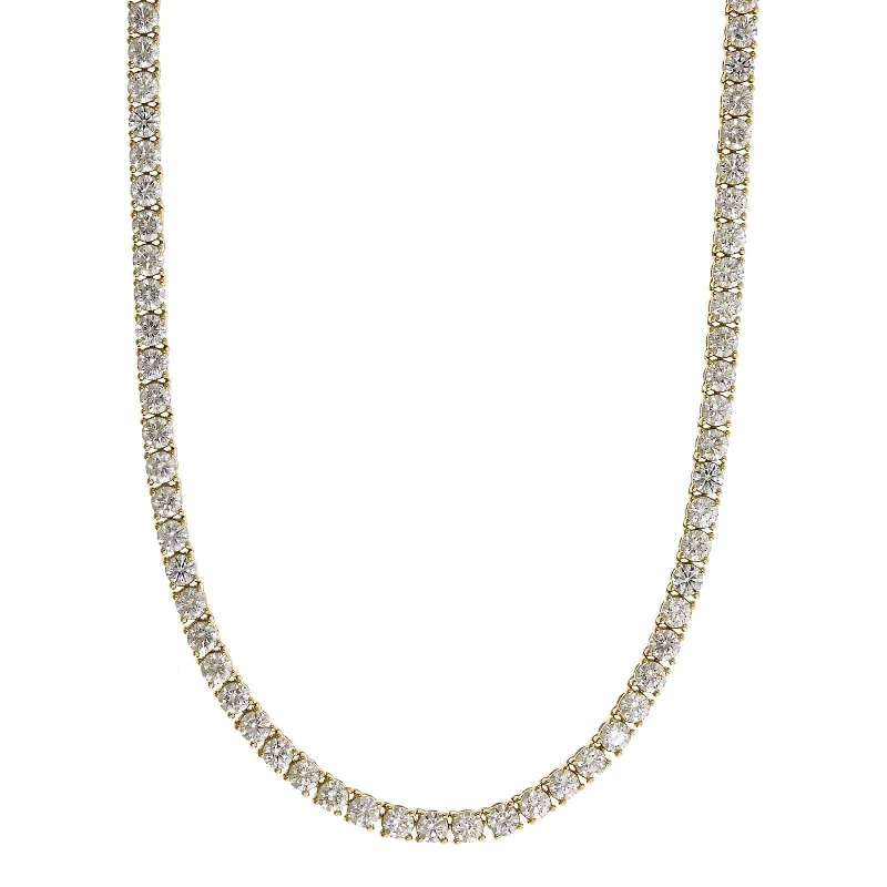 18K Yellow Gold Diamond Line Necklace