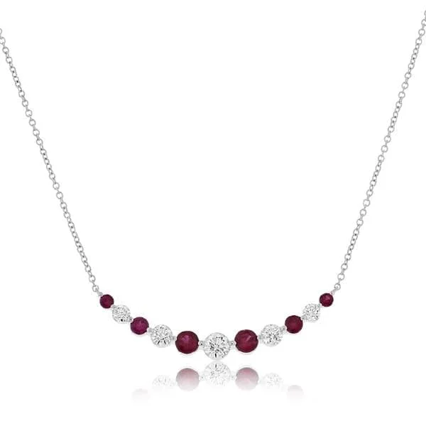 Diamond & Ruby Bar Necklace