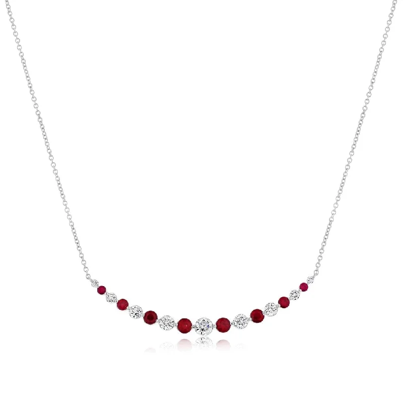 Diamond & Ruby Graduated Necklace