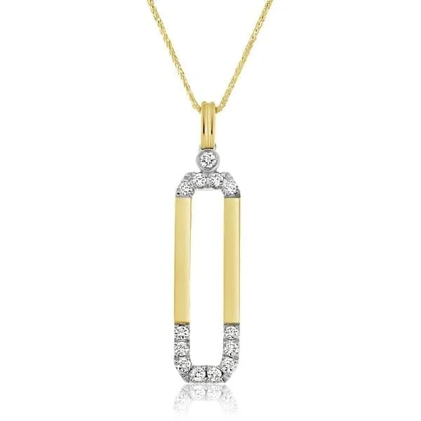 Diamond Rectangular Pendant Necklace