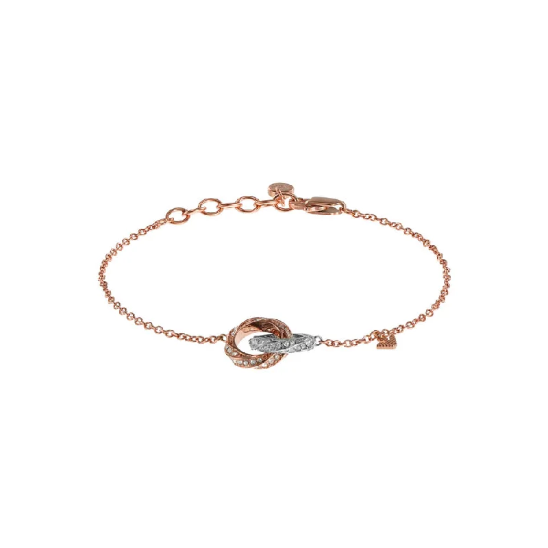 Emporio Armani Rose Gold Plated Stainless Steel Sentimental Logo Bracelet