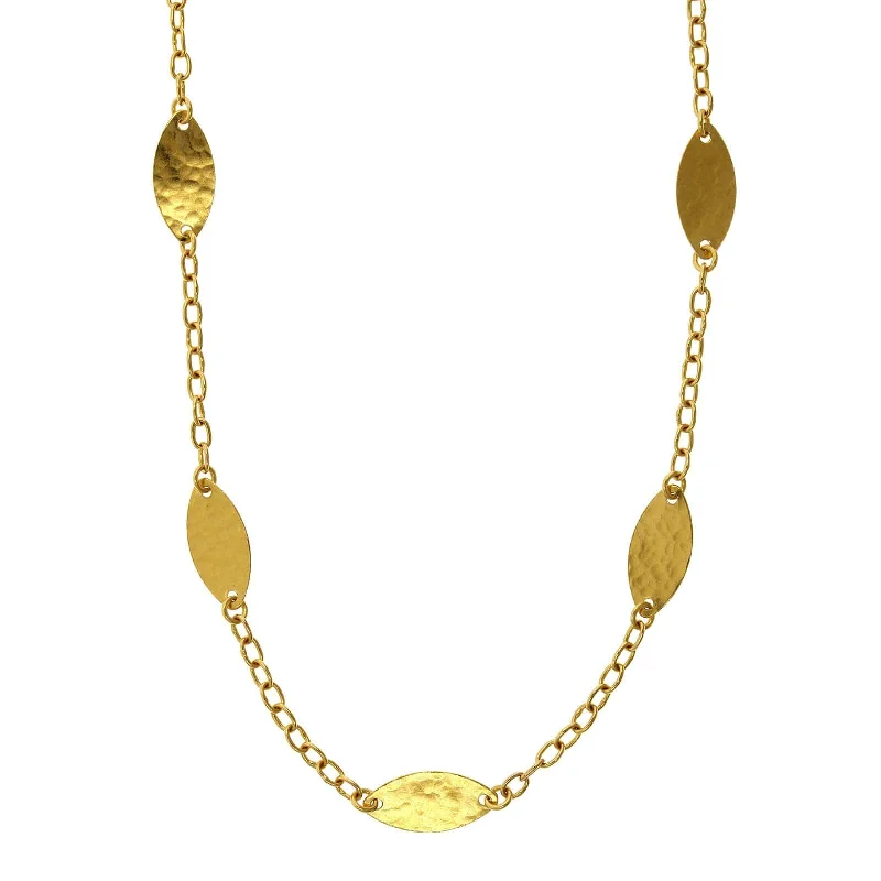 24K Yellow Gold Willow Flake Chain