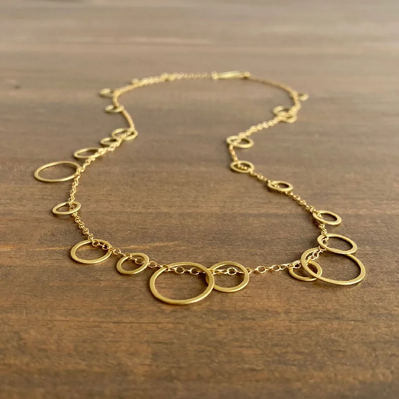 Gold Delicate Circle Bunches Necklace