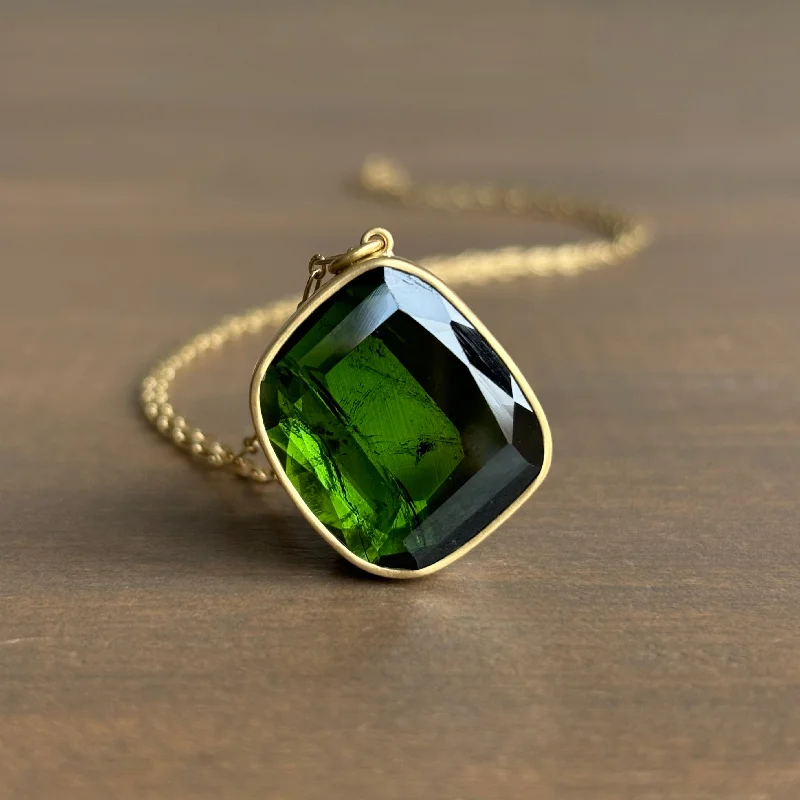 Green Tourmaline Shard Pendant