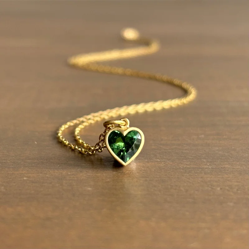 Green Tourmaline Sweetheart Pendant