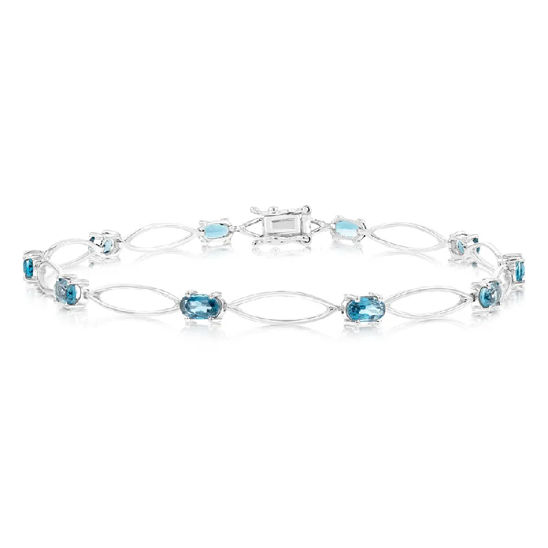 London Blue Topaz Bracelet in Sterling Silver