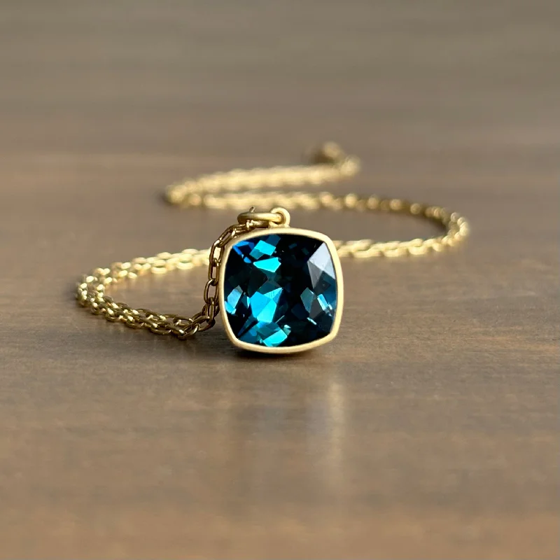 London Blue Topaz Cushion Pendant