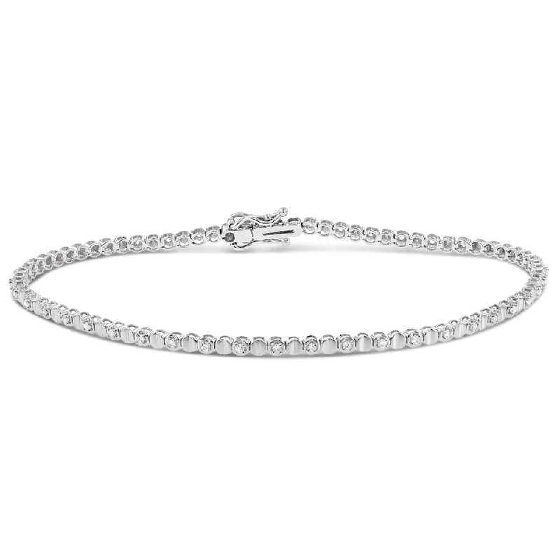 Luminesce Lab Grown 1/5th Carat 17.5cm Tennis Bracelet in 9ct White Gold