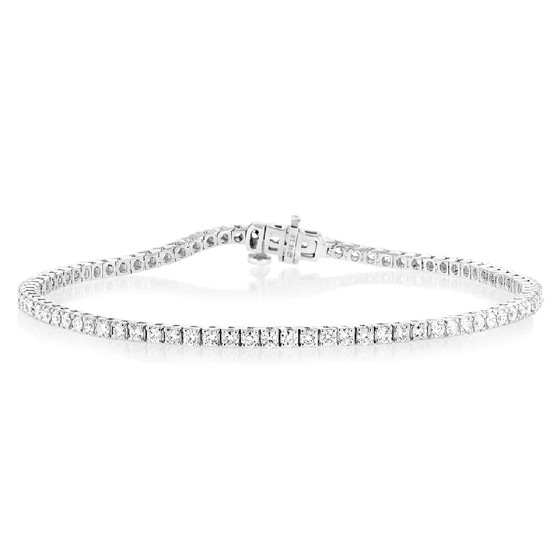 Luminesce Lab Grown 2 Carat Diamond Tennis Bracelet in 9ct White Gold