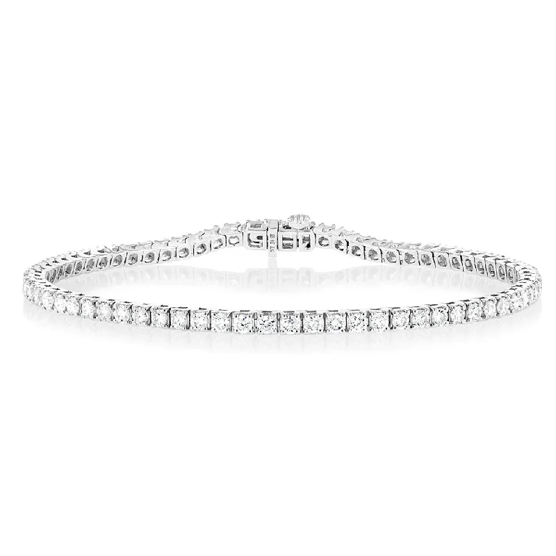 Luminesce Lab Grown 3 Carat Diamond Tennis Bracelet in 9ct White Gold