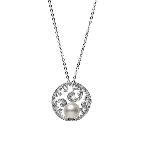 MIKIMOTO Akoya Pearl & Diamond Pendant