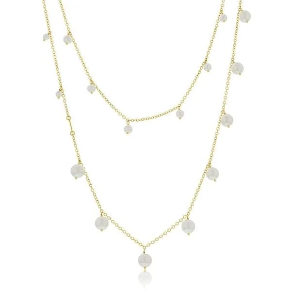 MIZUKI Long Graduated Pearl Fringe Necklace