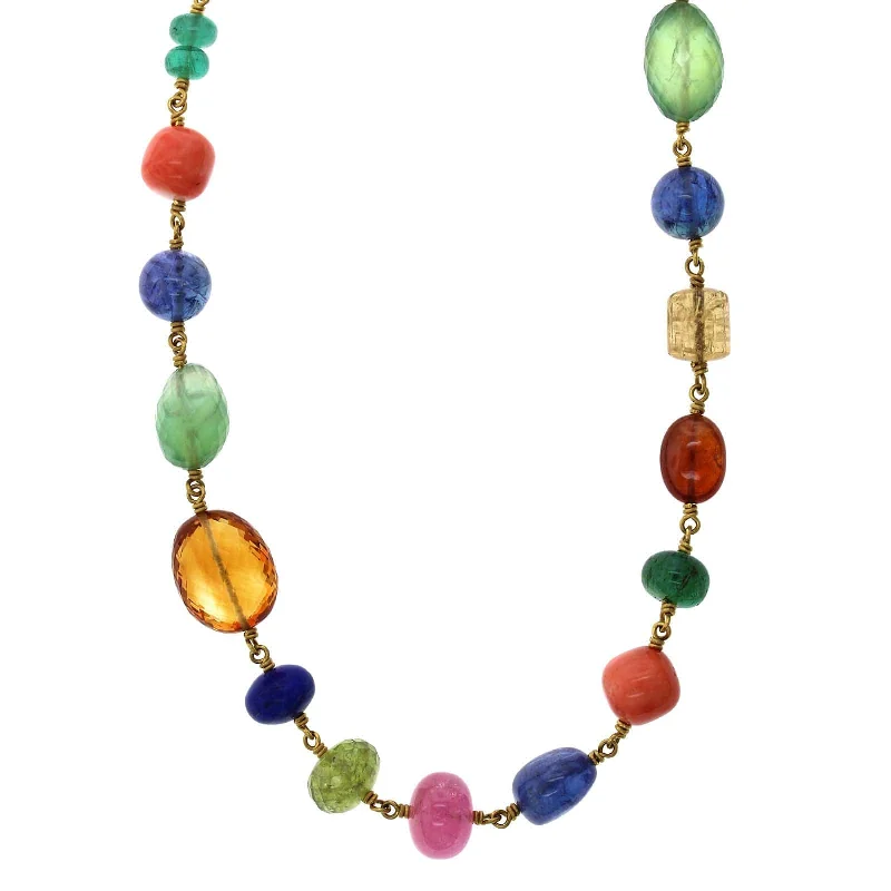 Mallary Marks 22K Yellow Gold Multi Gem Bead Necklace