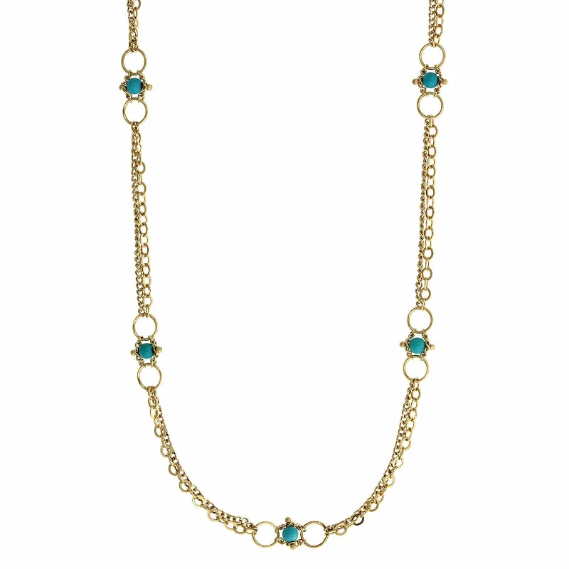 Amali 18K Yellow Gold Turquoise Bead Necklace