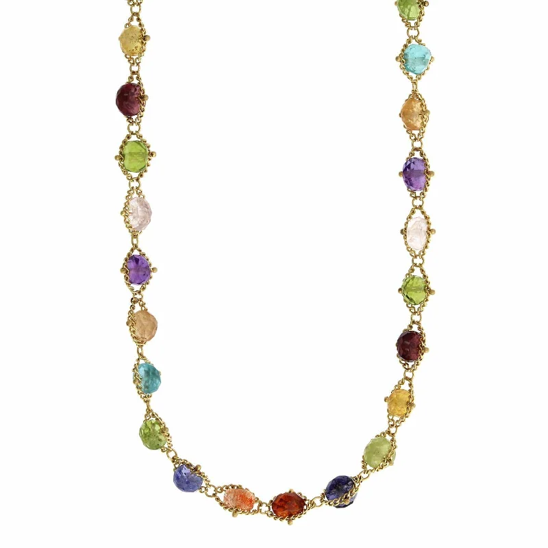 Amali 18K Yellow Gold Multi Gemstone Bead Necklace