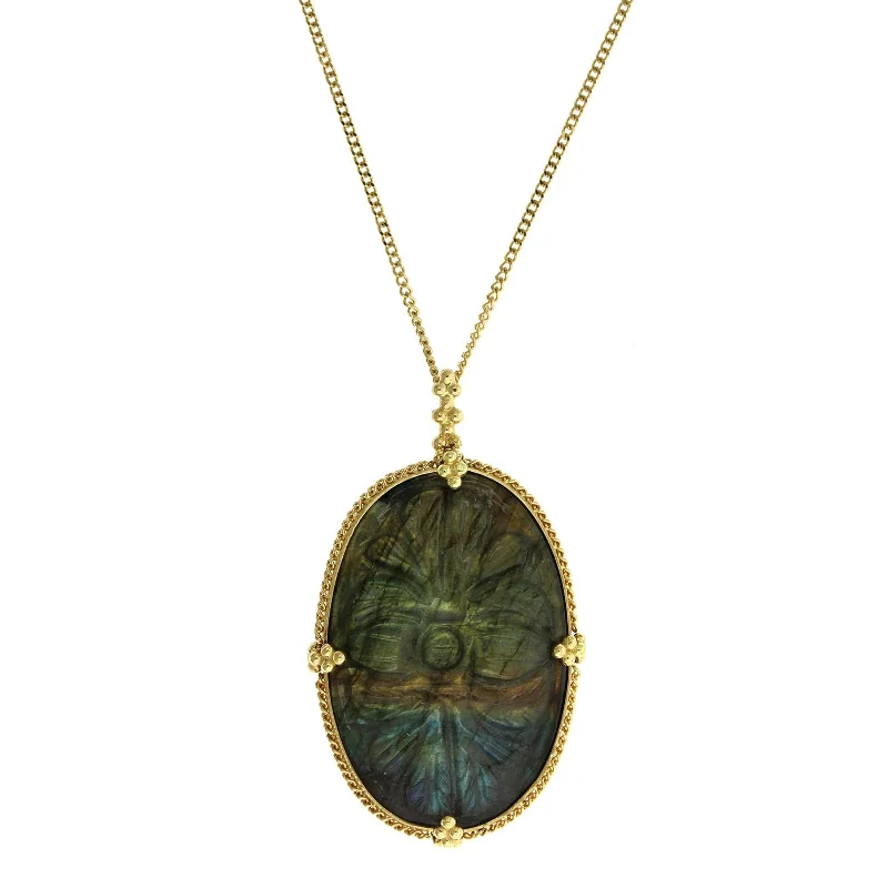 Amali 18K Yellow Gold Labradorite Pendant