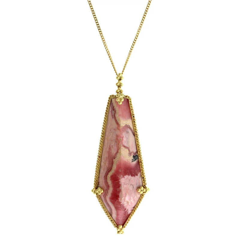 Amali 18K Yellow Gold Rhodochrosite Pendant