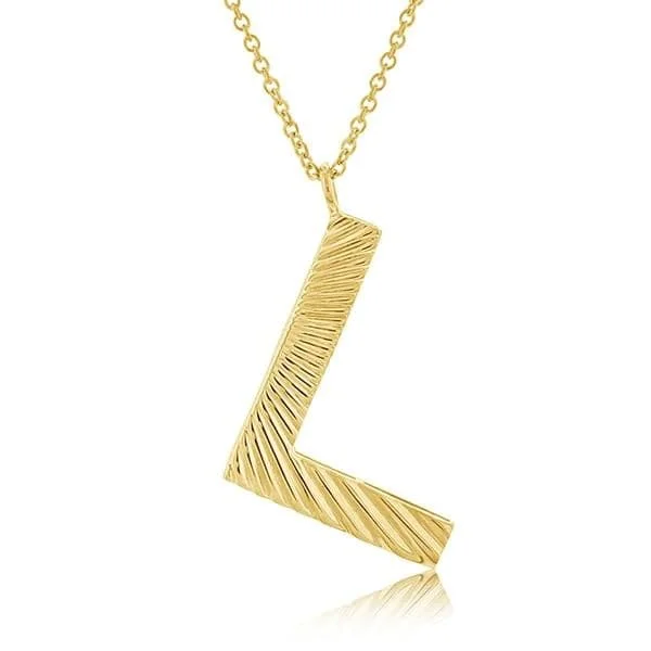 MY STORY Fluted "L" Necklace