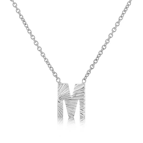 MY STORY Marlowe Fluted Mini "M" Necklace