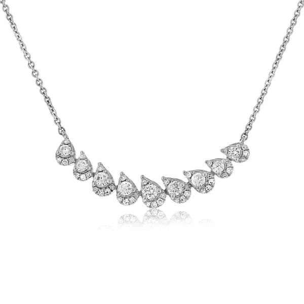 Pear Motif Diamond Bar Necklace