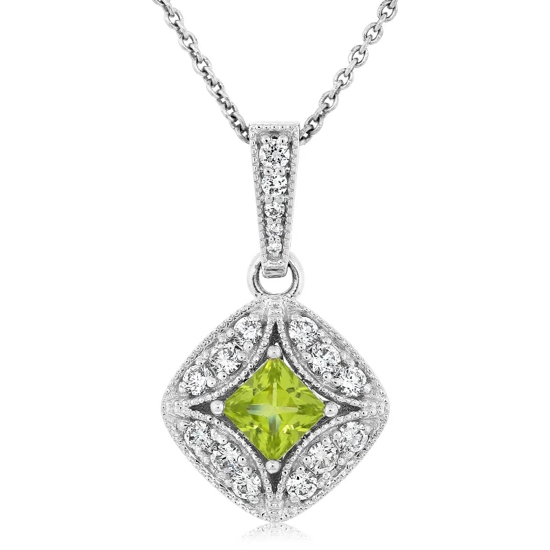 Peridot & Diamond Pendant