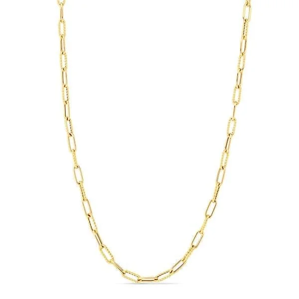 ROBERTO COIN Mixed Texture Paperclip Chain Necklace