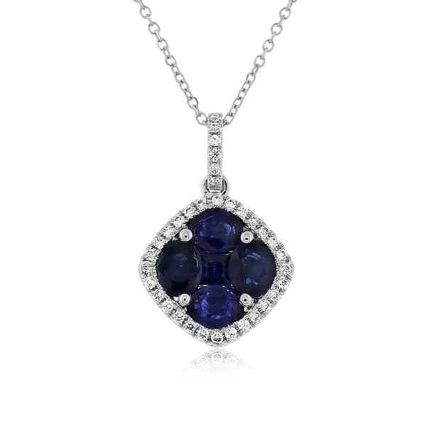 Sapphire & Diamond Pendant Necklace