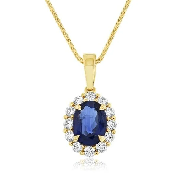 Sapphire & Diamond Pendant Necklace